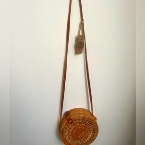 Handwoven Round Rattan Bag. Brand New!